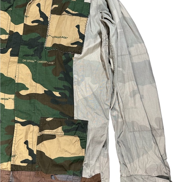OFF-WHITE RECONSTRUCTED CAMO FIELD JACKET By Virgil Abloh Size Large - Picture 10 of 15